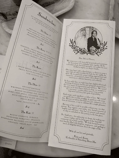 Something About Her Sandwich Shop Menu 1